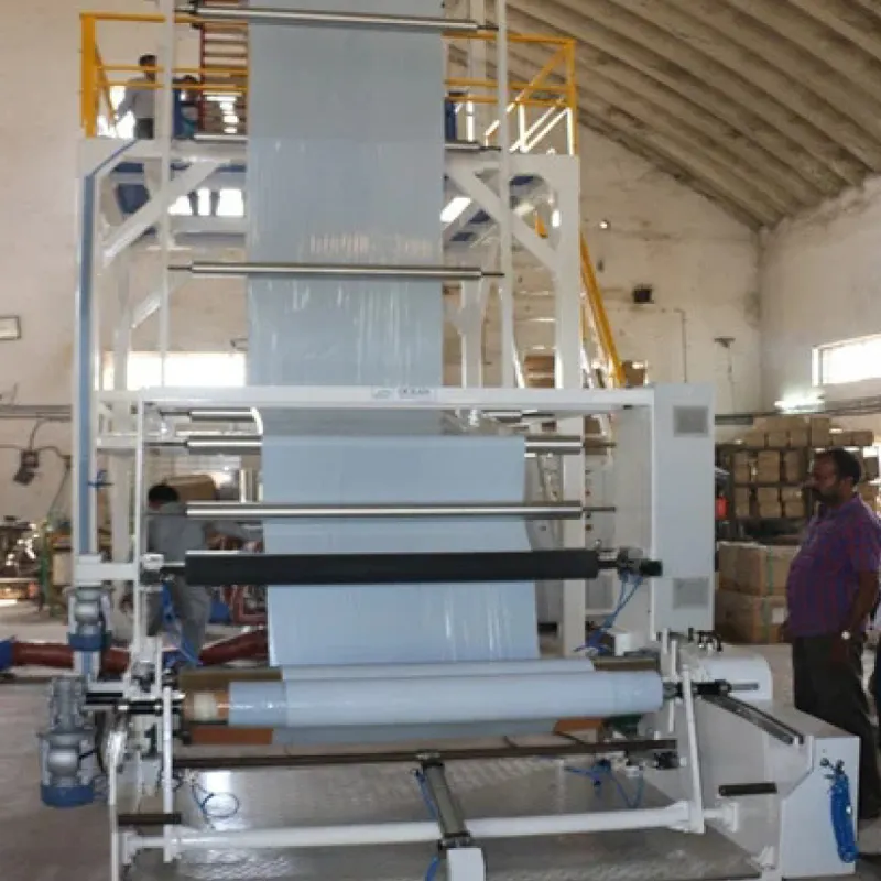 Blown film machine for flexible packaging production
